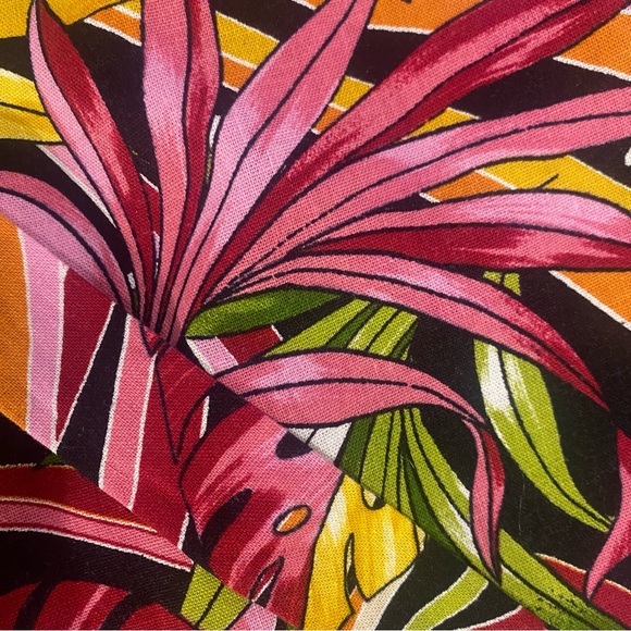 Ashley Stewart Pants Women’s 18 Vibrant Tropical Linen Blend Light Flowy Comfort - Picture 2 of 10